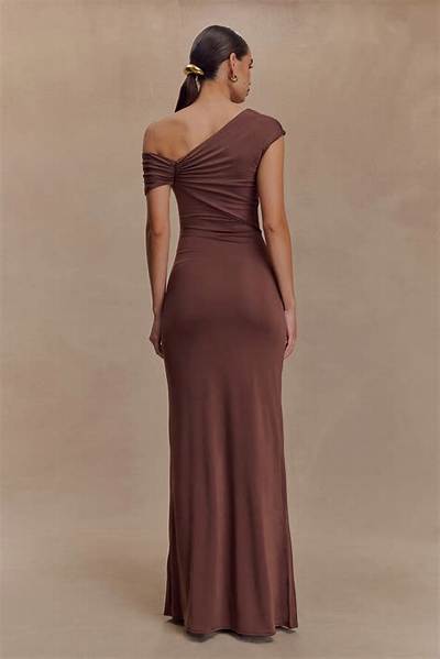 Ashford Asymmetrical Slinky Maxi Dress Try-on: Unfiltered Photos, Fit, and Drape